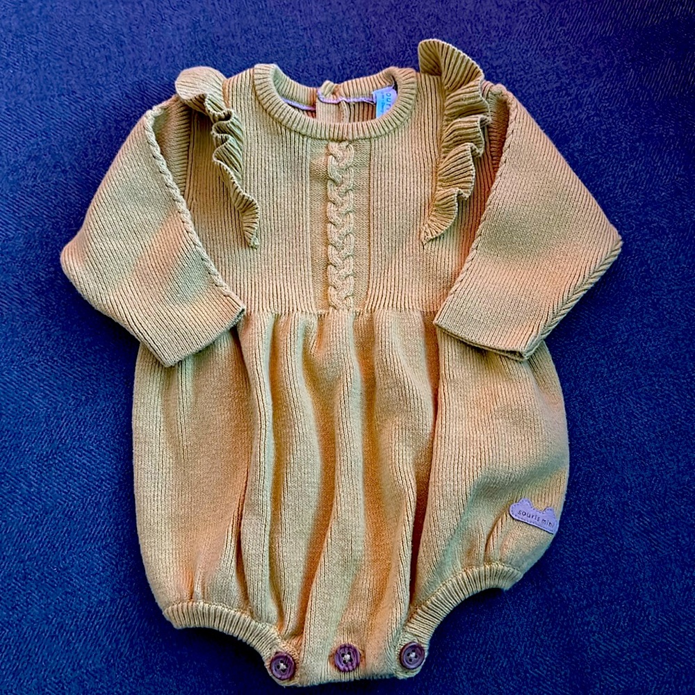 EUC Souris Mini Cotton Knit Bubble Romper 0-3 mth